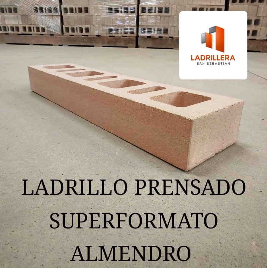 LADRILLO PRENSADO SUPERFORMATO ALMENDRO 6 CM