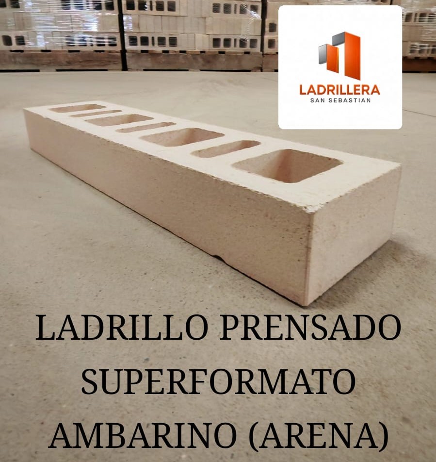 LADRILLO PRENSADO SUPERFORMATO AMBARINO ( ARENA) 6 CM