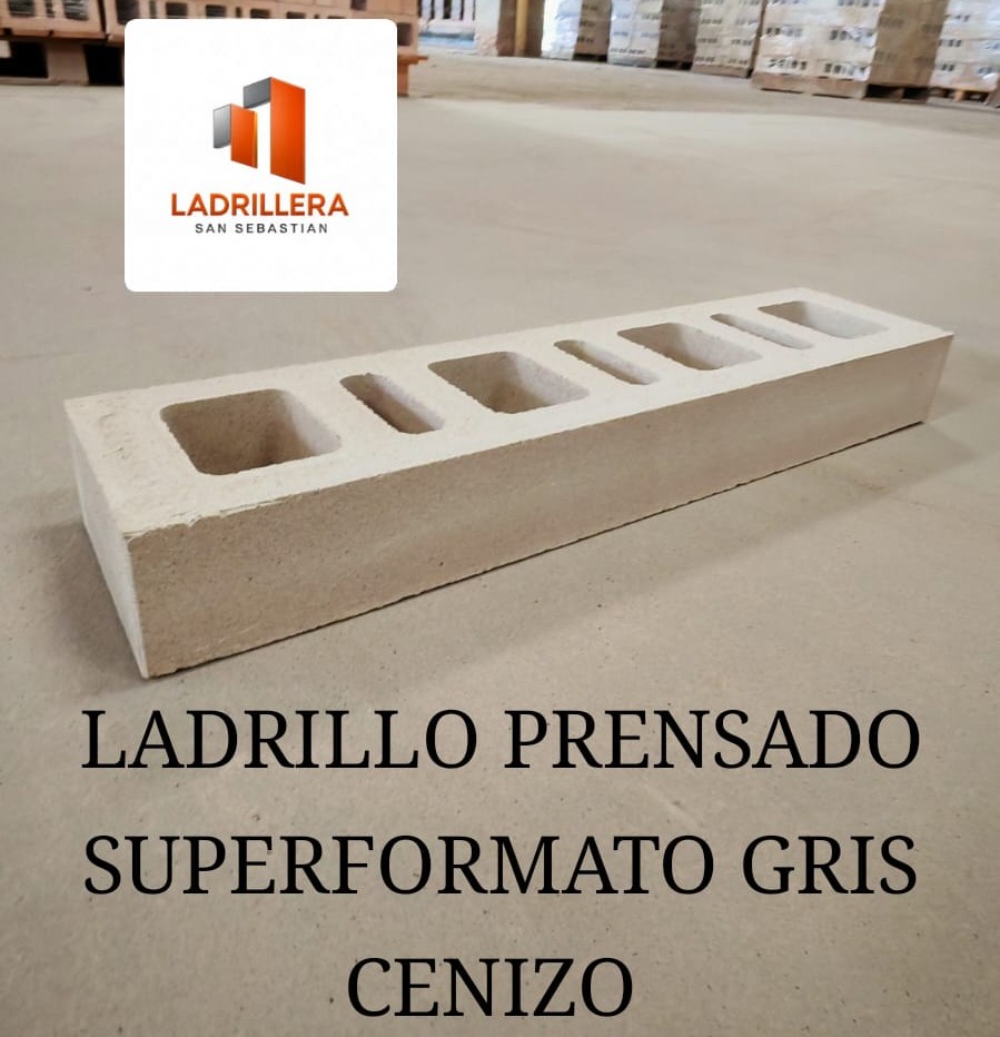 LADRILLO PRENSADO SUPERFORMATO GRIS CENIZO 6CM